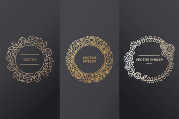 Vector set of logo design templates and monogram frames