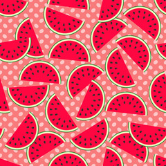 seamless background with pattern of watermelons. vector.