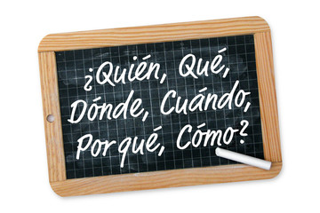Obraz premium Quién, qué, dónde, cuándo, por qué y cómo