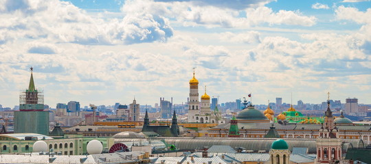Moscow. Top view of the city and the Kremlin