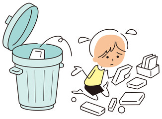 断捨離する女の子