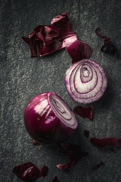 Chopping red Onion