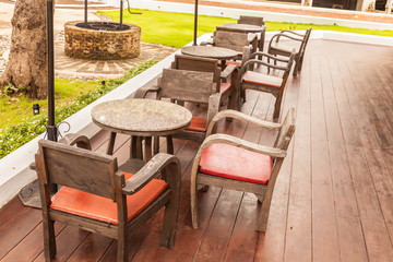 Set of wooden table and chairs