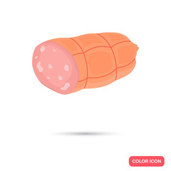 Realistic boiled sausage color flat icon. For web and mobile design