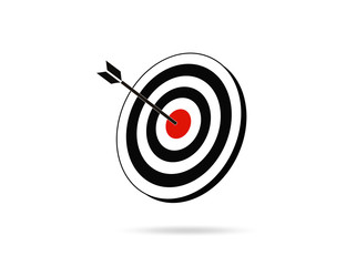The icon with the target hit the target. Sport. Vector.