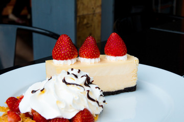 Strawberry Cheesecake Cream and chocolate sprinkles.