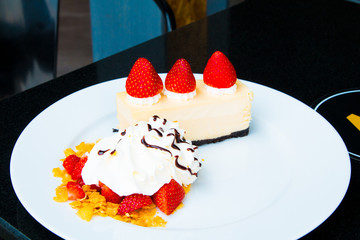 Strawberry Cheesecake Cream and chocolate sprinkles.