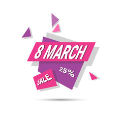 8 March International Women Day Sale Shopping Discount Flat Vector Illustration