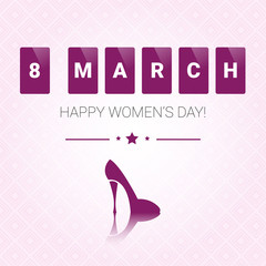 8 March International Women Day Greeting Card Flat Vector Illustration