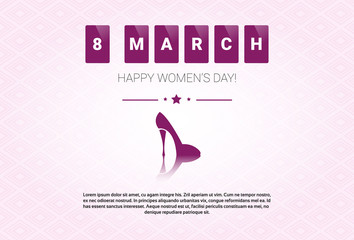 8 March International Women Day Greeting Card Flat Vector Illustration