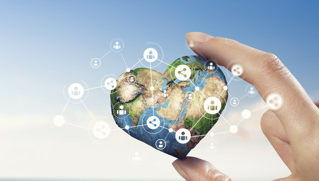 Social connection and networking . Mixed media