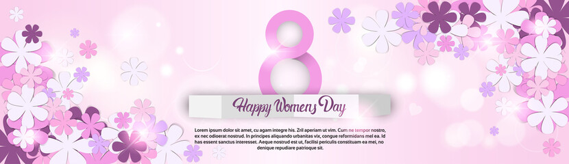 8 March International Women Day Greeting Card Flat Vector Illustration