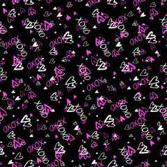 Fototapeta premium Pattern with hand painted hearts