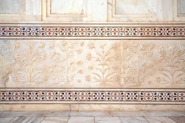 Photo sur Aluminium Inde Details of decorations in Taj Mahal