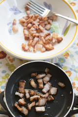 browned bacon at breakfast