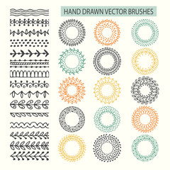 vector set of brushes with outer and inner corner tiles