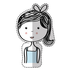 little girl drawing isolated icon vector illustration design