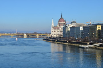 Obraz premium Budapest, Magaretenbrücke, Donau, Budapest