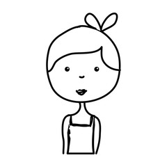 little girl drawing isolated icon vector illustration design