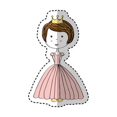 Fototapeta premium little princess drawing isolated icon vector illustration design