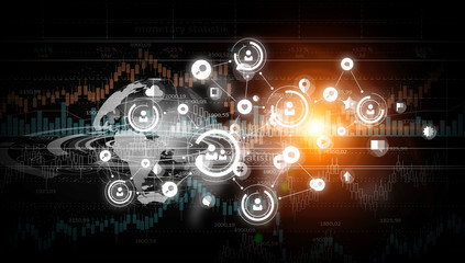 Social network background . Mixed media