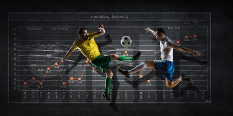 Football game statistics . Mixed media . Mixed media