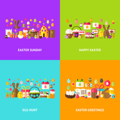 Fototapeta premium Easter Holiday Greeting Set