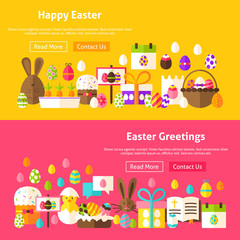 Fototapeta premium Easter Holiday Website Banners