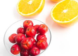 Brazilian Acerola Cherry and Orange Fruit