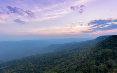 Fototapeta premium beautiful sky and sunset at Pha Mak Duk Cliff,THAILAND