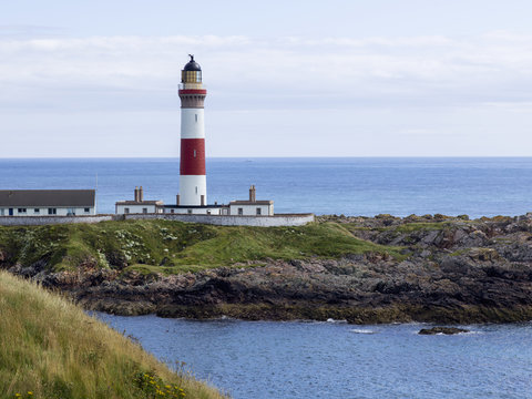 Buchan Ness Lighthouse on Moray Firth Coast; Aberdeenshire, Scotland