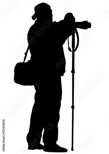 "Man with a camera on white background" fichier vectoriel libre de droits sur la banque d'images