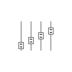 slider bar thin line icon, settings outline vector logo illustration, linear pictogram isolated on white
