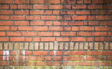 Old red and yellow brick wall texture