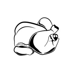 Raw chicken vector illustration