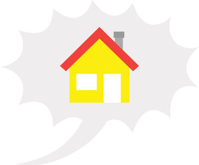 House inside exclamation bubble