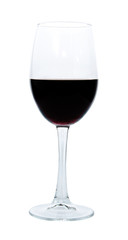 Red wine glass isolated on white background