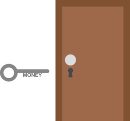 Money key and door