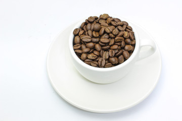 Fresh coffee beans in a cup
