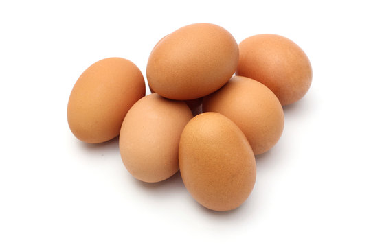 Fresh eggs in white background
