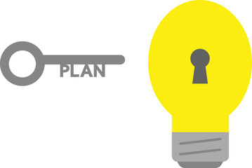 Light bulb with plan key