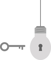 Light bulb with keyhole and key