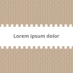 Broken brick wall with place for text. Vector illustration.