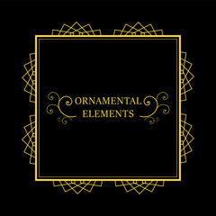 Vector vintage decorative ornamental element for design invitation card.