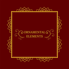 Vector vintage decorative ornamental element for design invitation card.