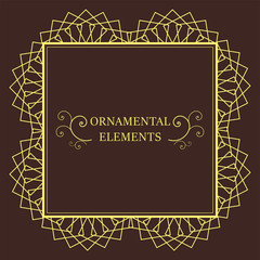 Vector vintage decorative ornamental element for design invitation card.