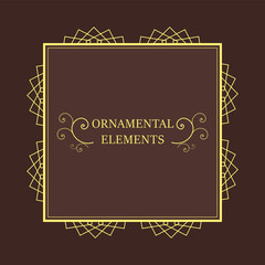 Vector vintage decorative ornamental element for design invitation card.