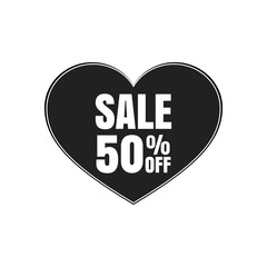 Big Sale for valentine's day,  special offer. Vector illustration on a white background.