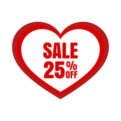 Big Sale for valentine's day,  special offer. Vector illustration on a white background.