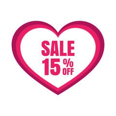 Big Sale for valentine's day,  special offer. Vector illustration on a white background.